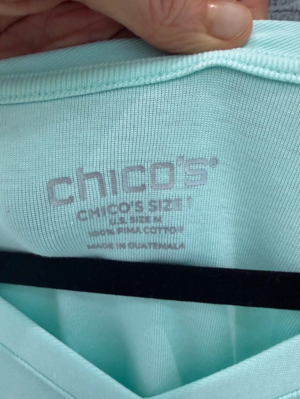 Chico's Mint Green V-Neck Long Sleeve Top - Picture 2 of 4